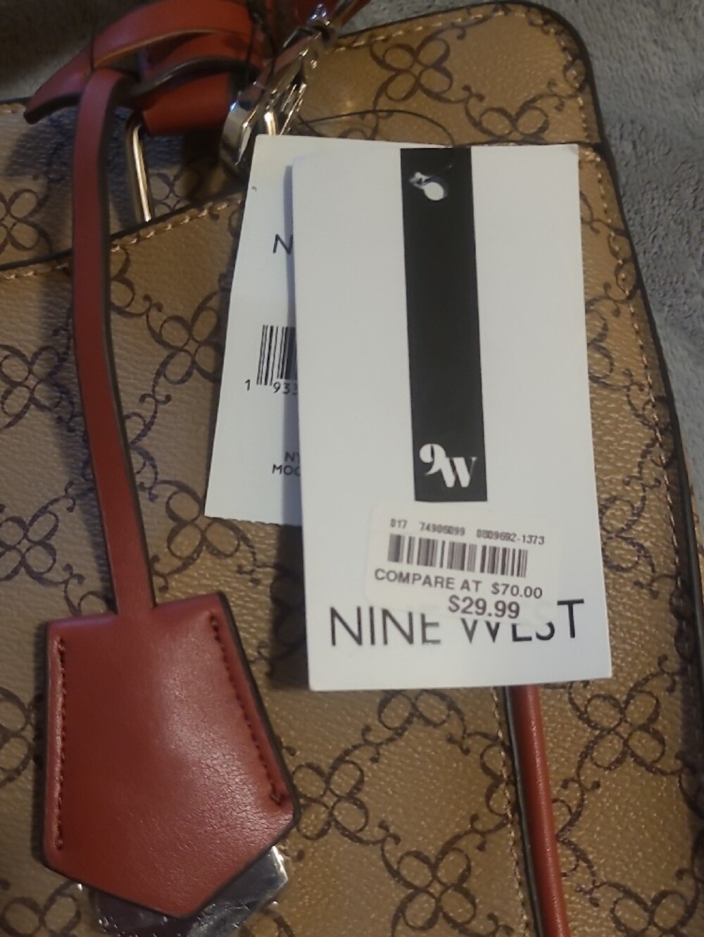 Nine West Tan and Rust Patterned Crossbody NWT - Picture 2 of 10
